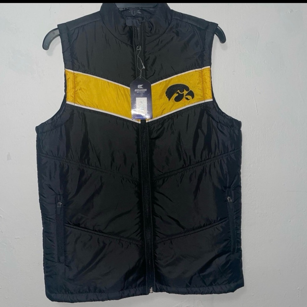 Iowa Hawkeyes Colosseum Vintage Zip-up Jacket Puffer Vest Pockets Size Small NWT